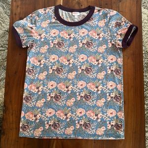 LuLaRoe Short Sleeved Floral Shirt Size Large